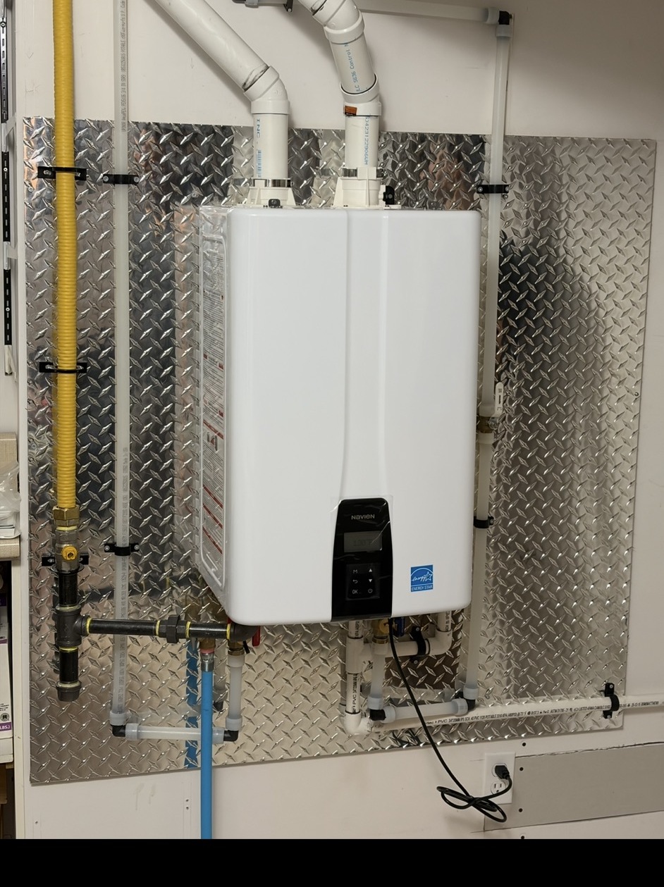 Tankless water heater installation